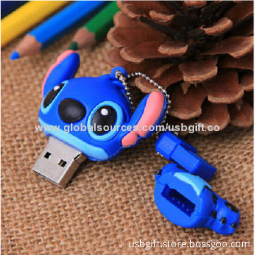 Fashion Cartoon USB Flash Drive, Simulation Model, PVC Material, OEM and ODM Welcomed